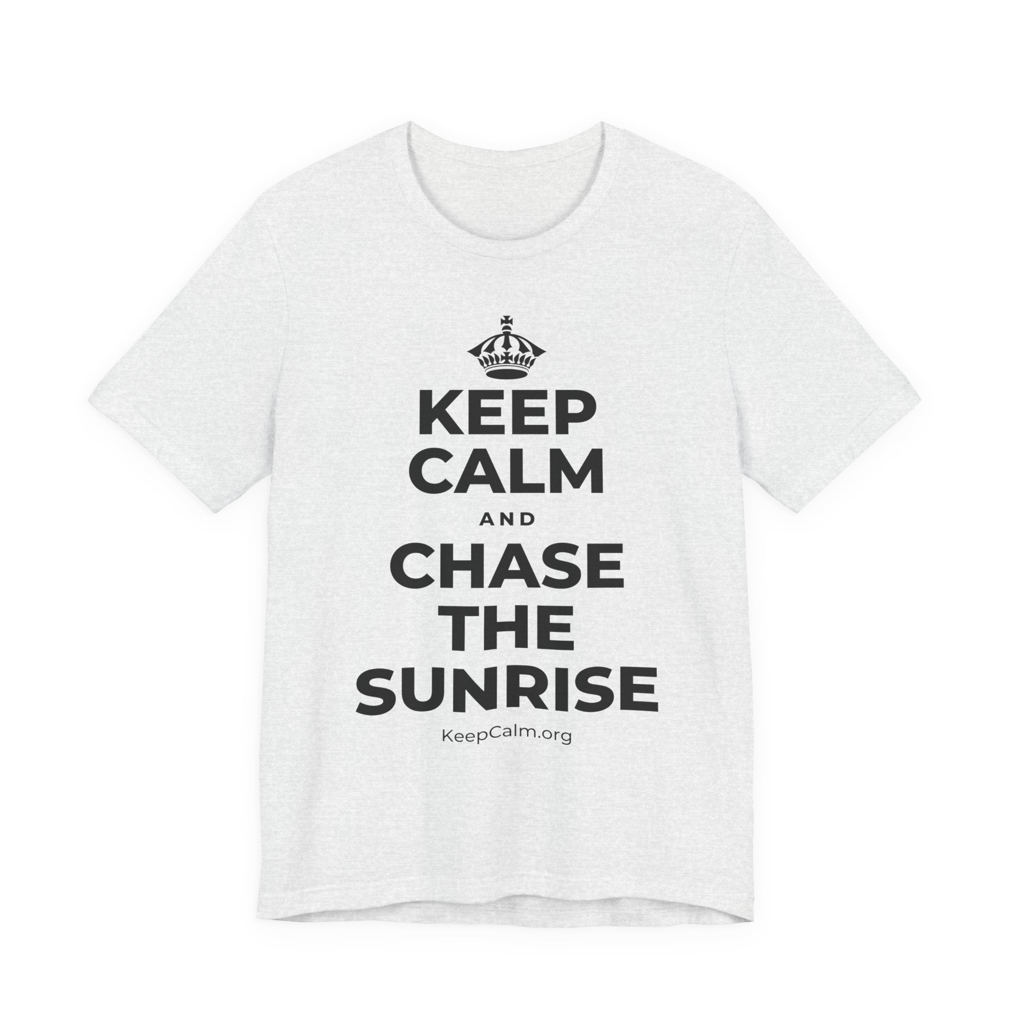KEEP CALM AND CHASE THE SUNRISE T-Shirt (Soft Cream–Heather Mauve)