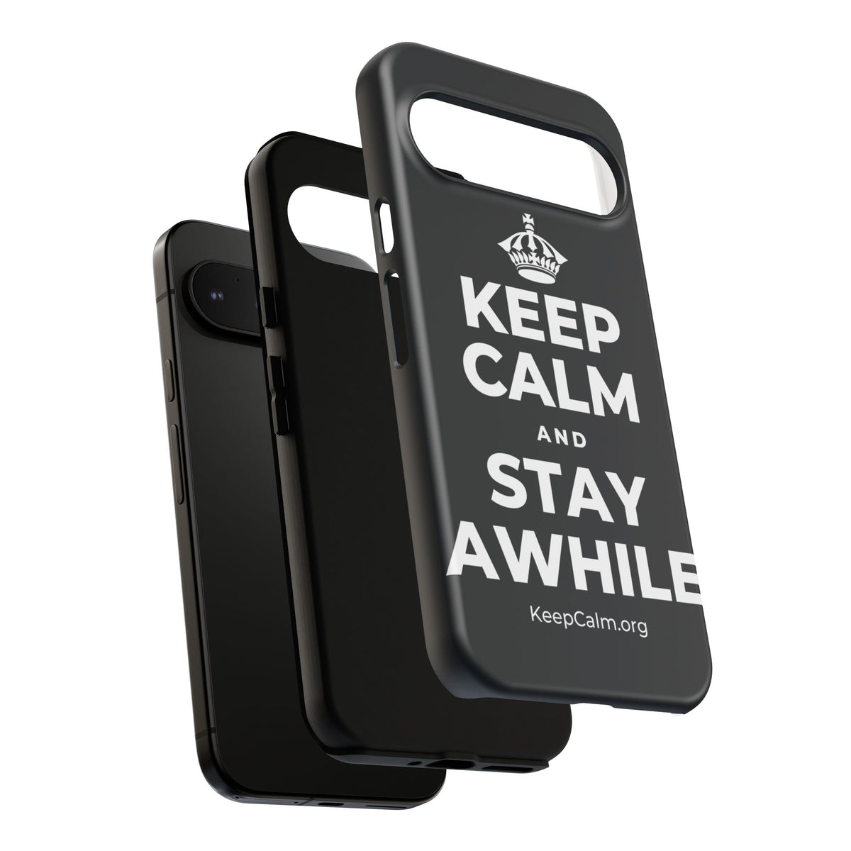 KEEP CALM AND STAY AWHILE Phone Case (Dark)