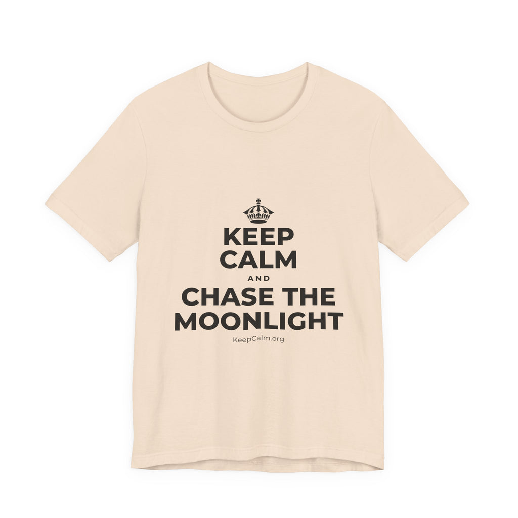 KEEP CALM AND CHASE THE MOONLIGHT T-Shirt (Soft Cream–Heather Mauve)