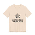 KEEP CALM AND CHASE THE MOONLIGHT T-Shirt (Soft Cream–Heather Mauve)