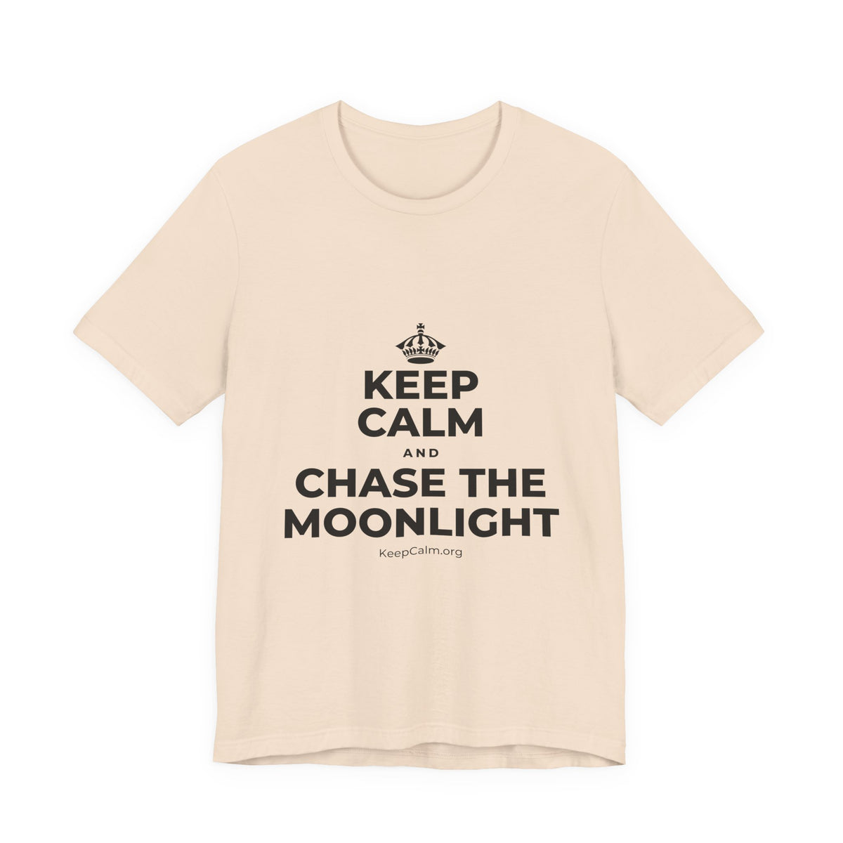 KEEP CALM AND CHASE THE MOONLIGHT T-Shirt (Soft Cream–Heather Mauve)