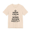 KEEP CALM AND WIND DOWN GENTLY T-Shirt (Soft Cream–Heather Mauve)
