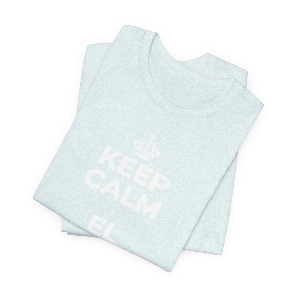 KEEP CALM Y EL AMOR PROPIO CUENTA T-Shirt (Soft Cream–Heather Mauve)