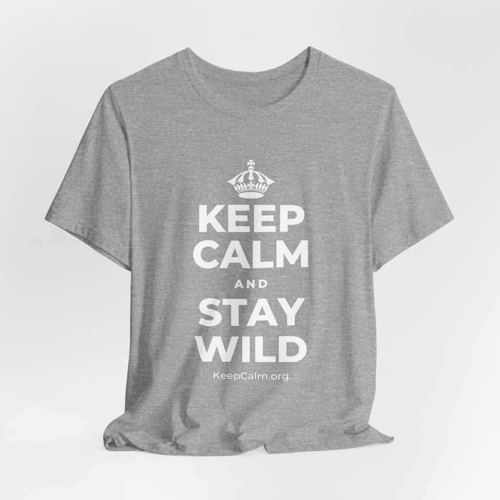 KEEP CALM AND STAY WILD T-Shirt (White–Asphalt)