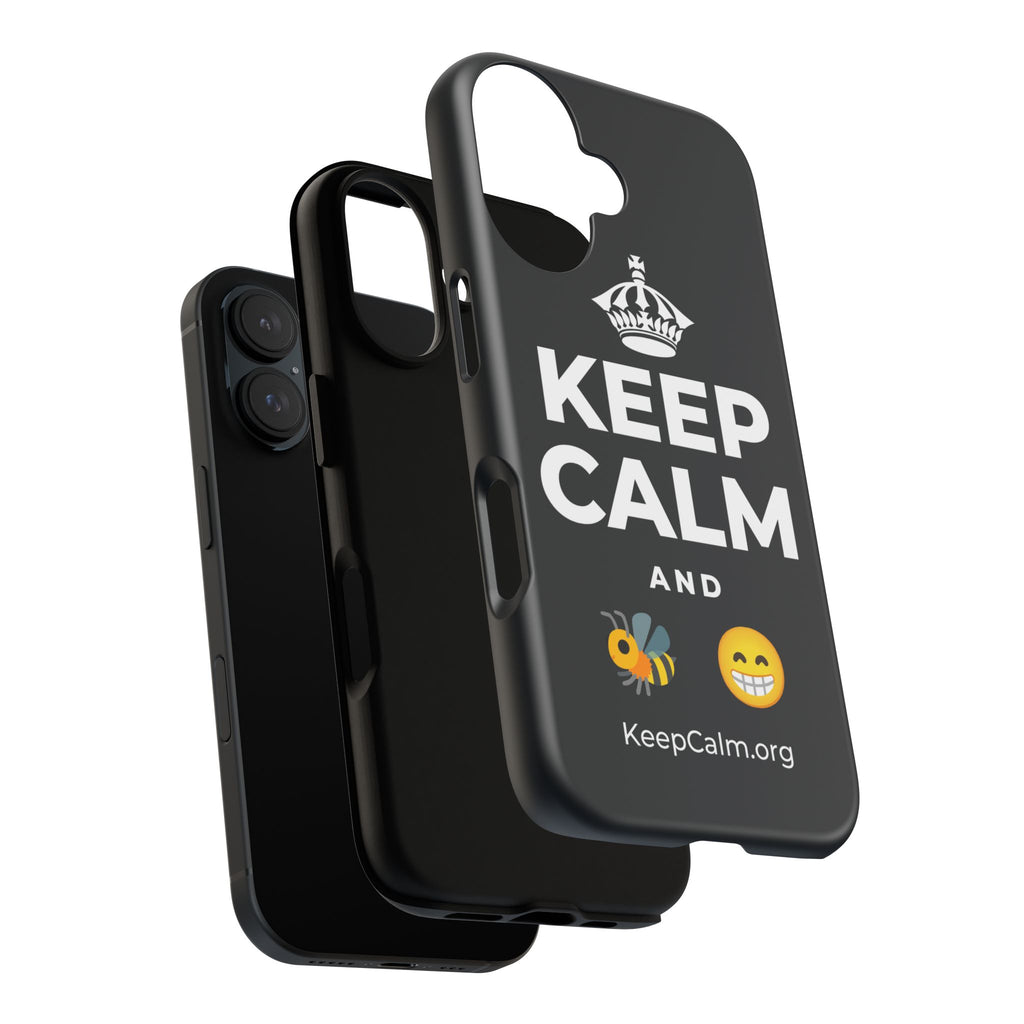 KEEP CALM AND BEE HAPPY Phone Case (Dark)