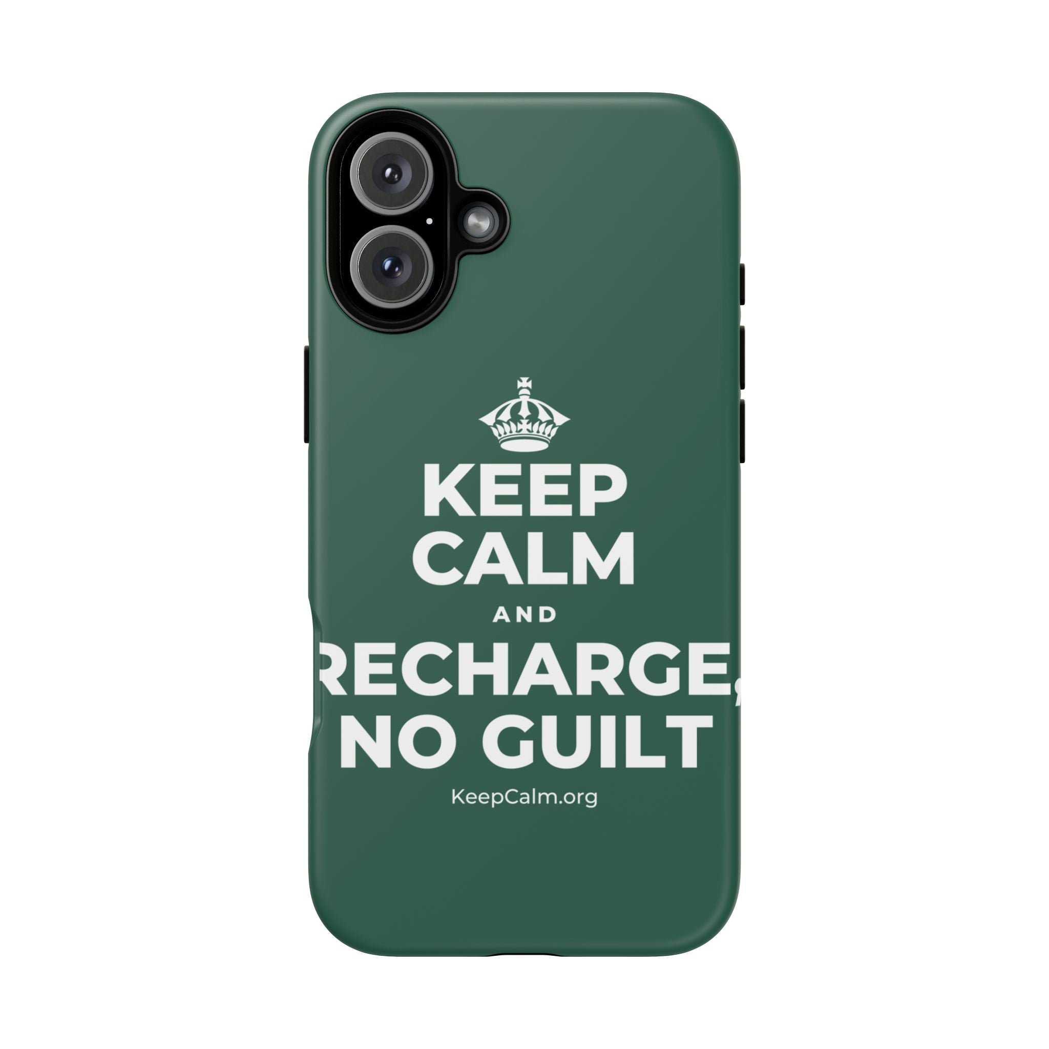 KEEP CALM AND RECHARGE, NO GUILT Phone Case