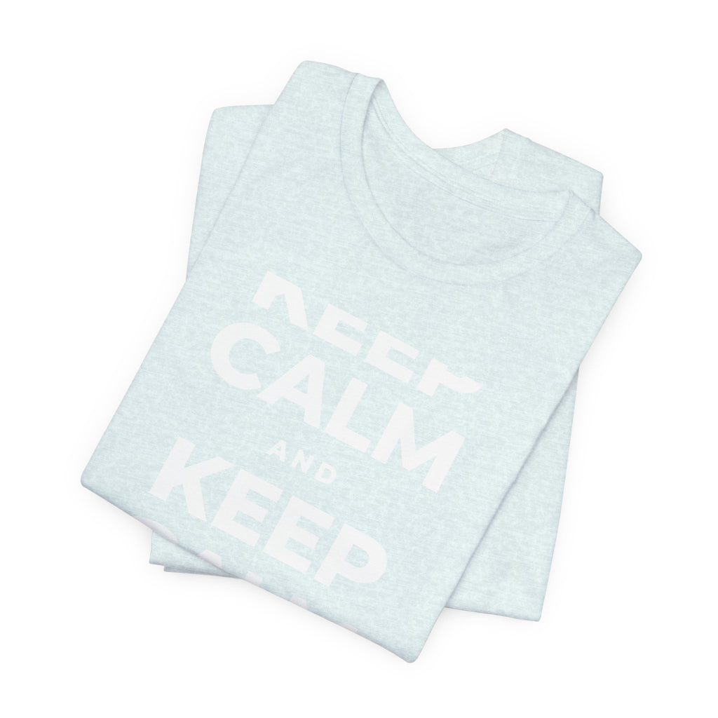 KEEP CALM AND DRINK WATER T-Shirt (Soft Cream–Heather Mauve)