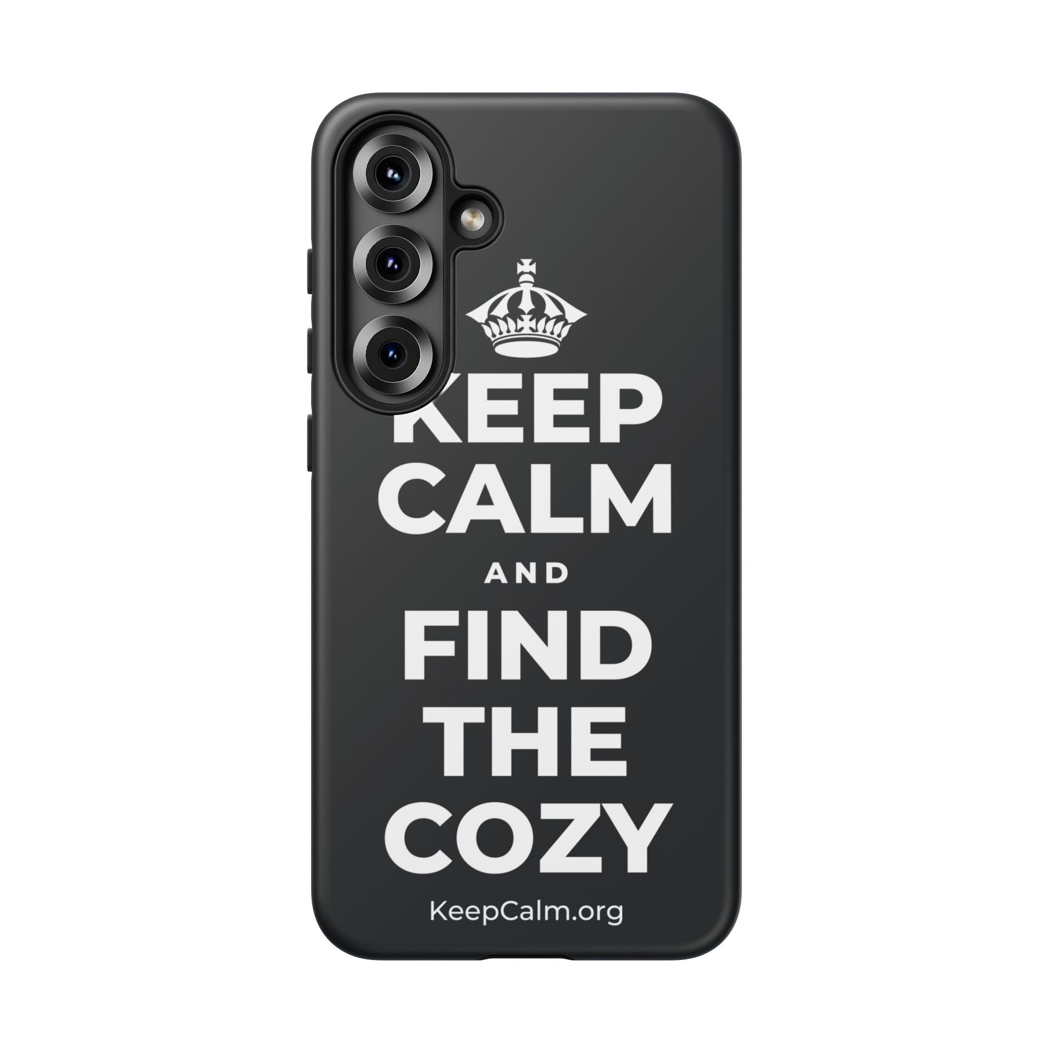 KEEP CALM AND FIND THE COZY Phone Case (Dark)