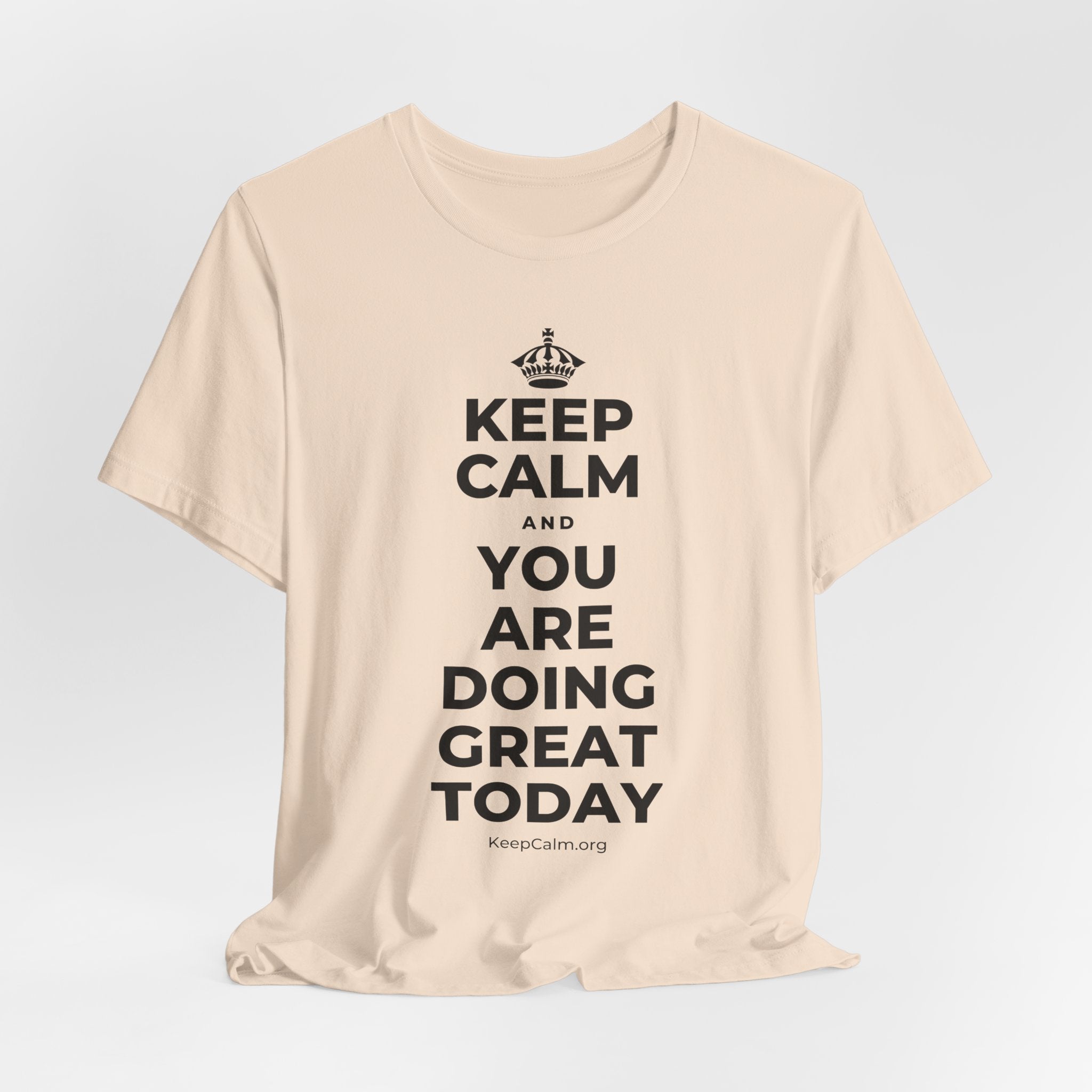 KEEP CALM AND YOU ARE DOING GREAT TODAY T-Shirt (Soft Cream–Heather Mauve)