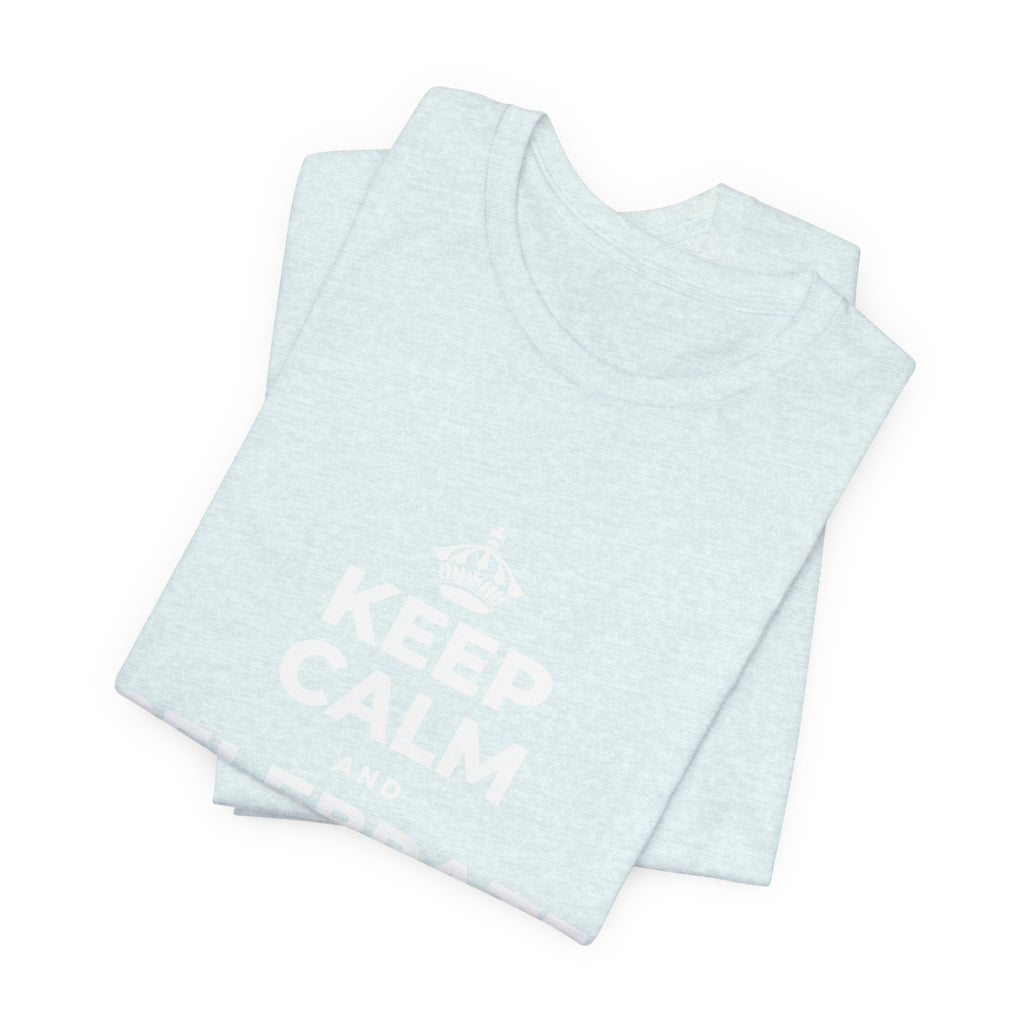 KEEP CALM AND CELEBRATE THE SMALL STUFF T-Shirt (Soft Cream–Heather Mauve)