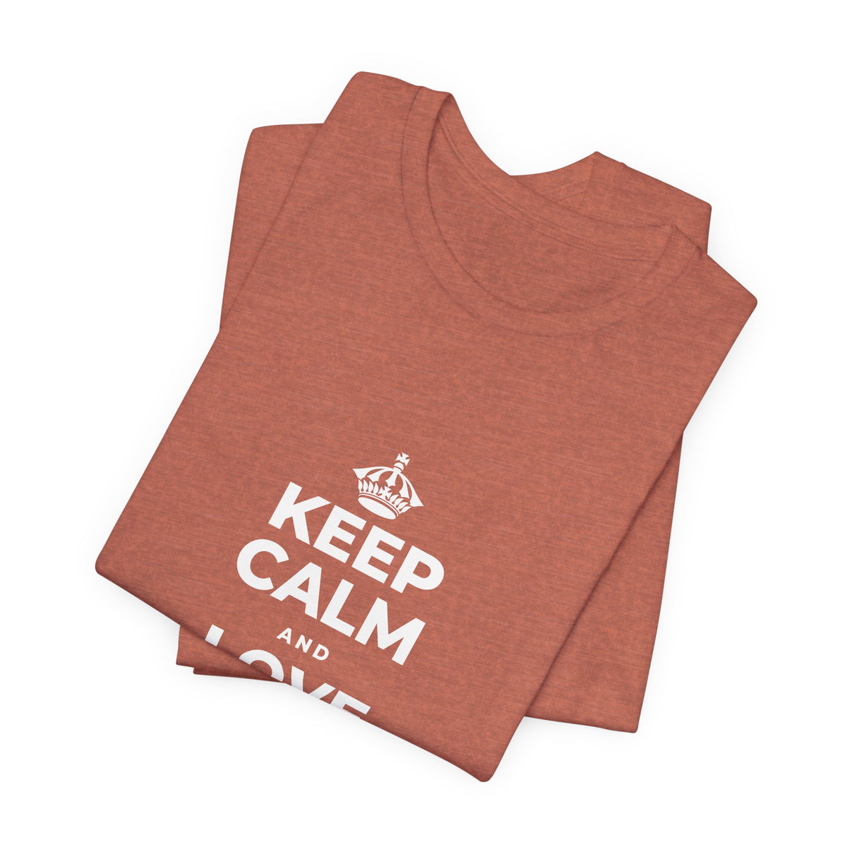 KEEP CALM AND LOVE WITHOUT POSSESSION T-Shirt (Soft Cream–Heather Mauve)