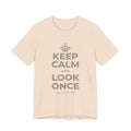 KEEP CALM AND LOOK ONCE T-Shirt (Soft Cream–Heather Mauve)