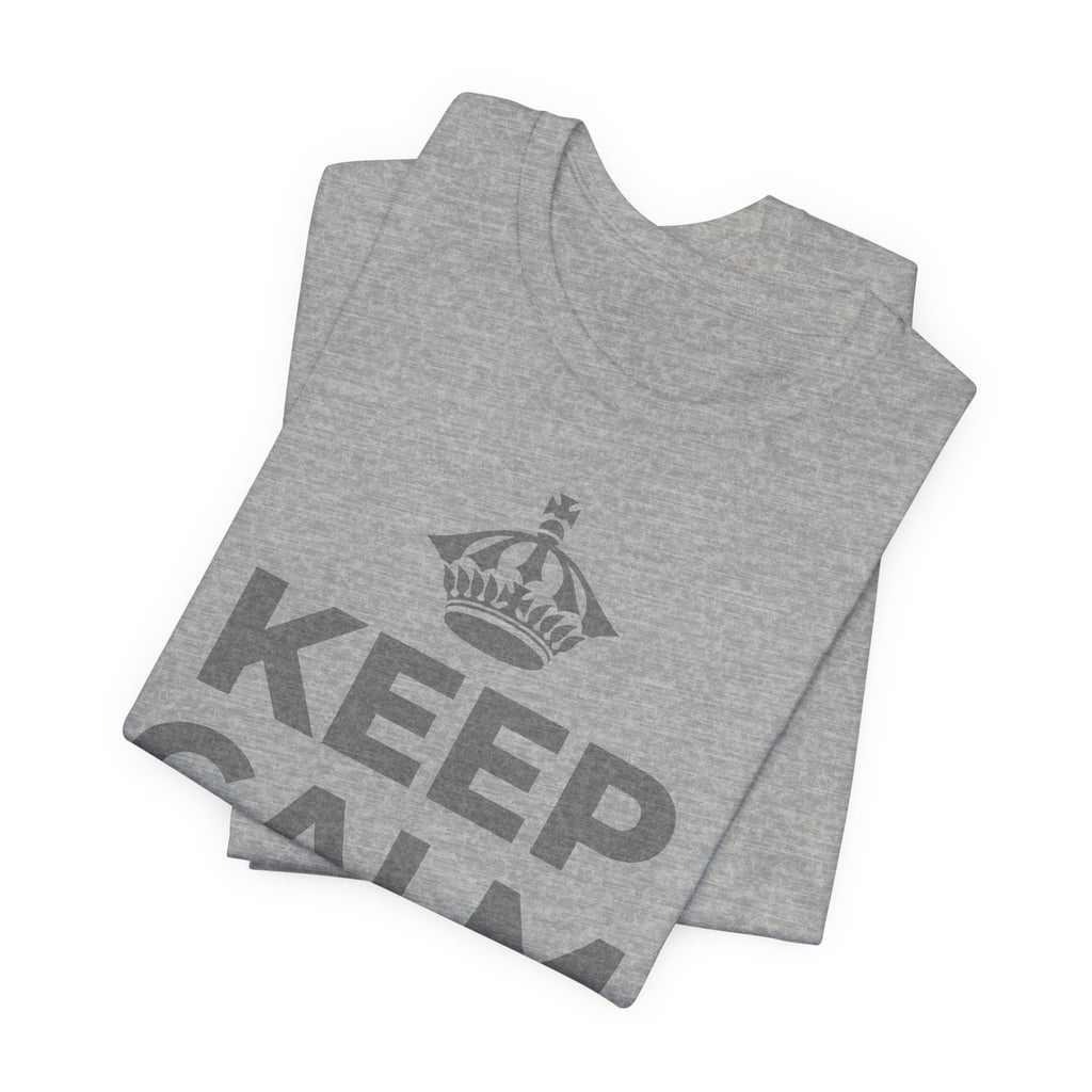 KEEP CALM AND あなたは愛される人 T-Shirt (White–Asphalt)