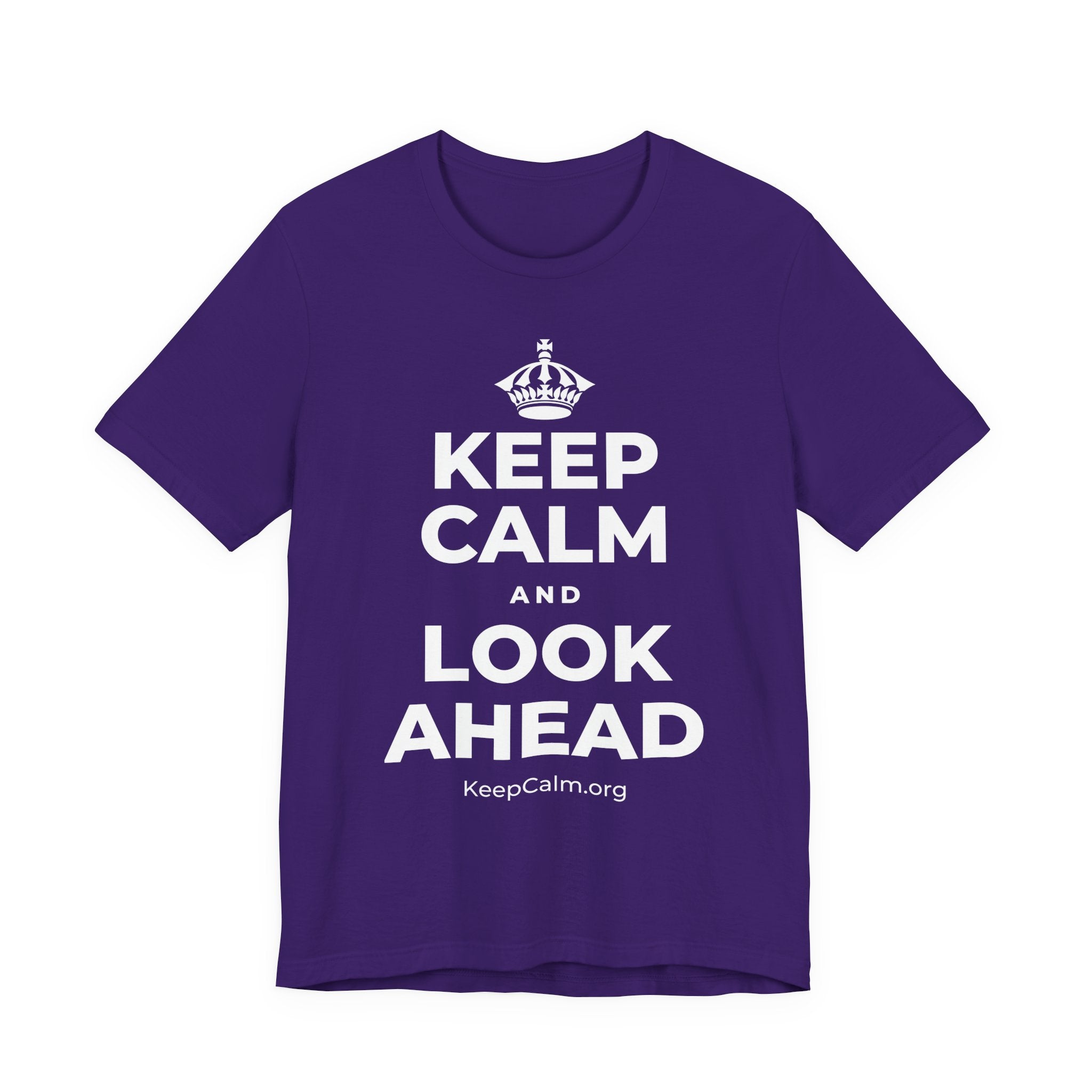 KEEP CALM AND LOOK AHEAD T-Shirt (Soft Cream–Heather Mauve)