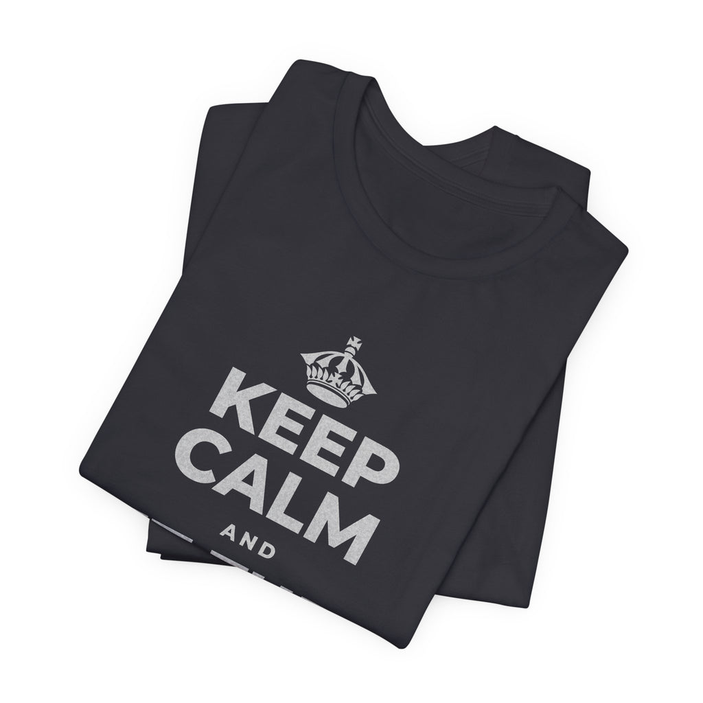 KEEP CALM AND LET THEM LOOK T-Shirt (Baby Blue–Silver)