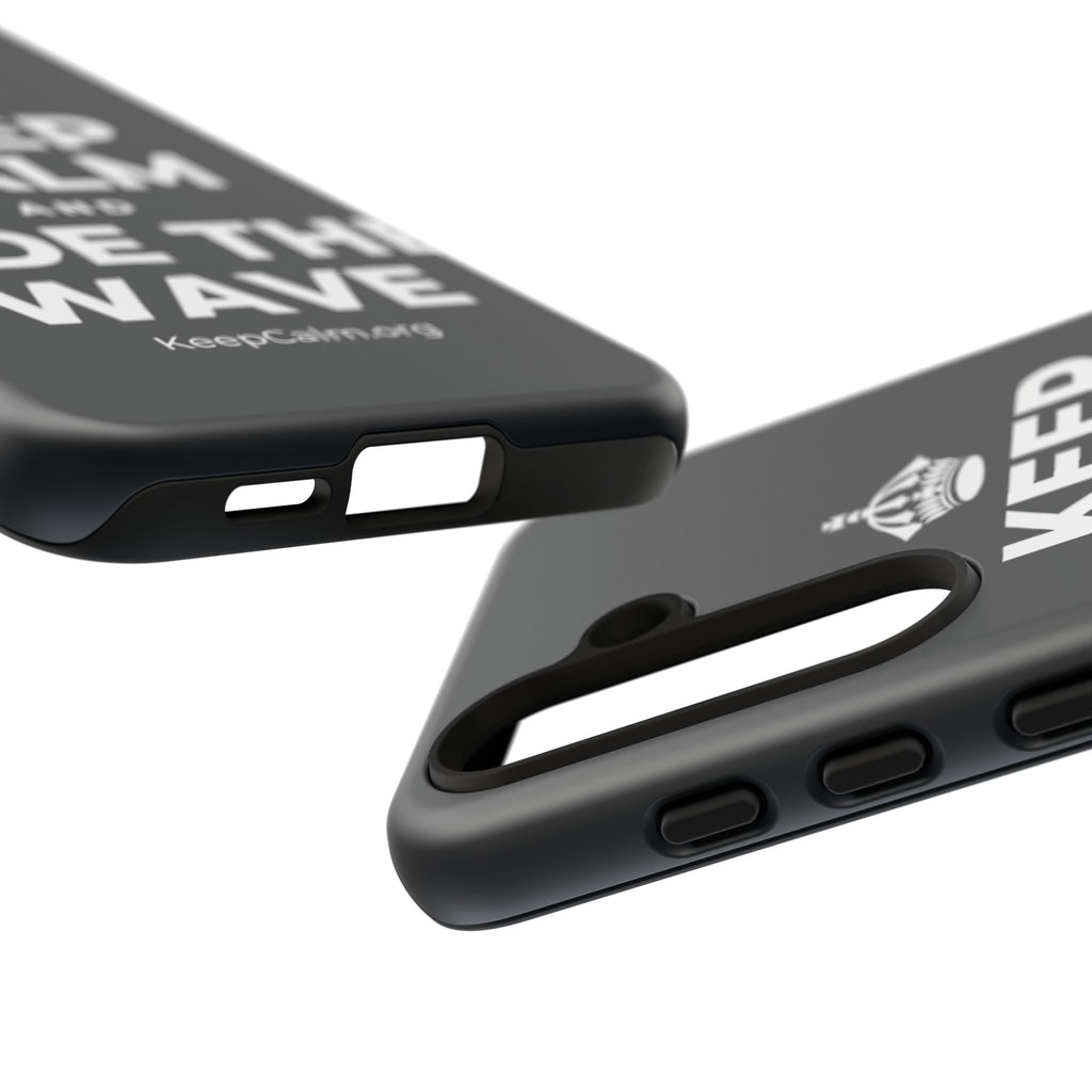 KEEP CALM AND RIDE THE WAVE Phone Case (Dark)