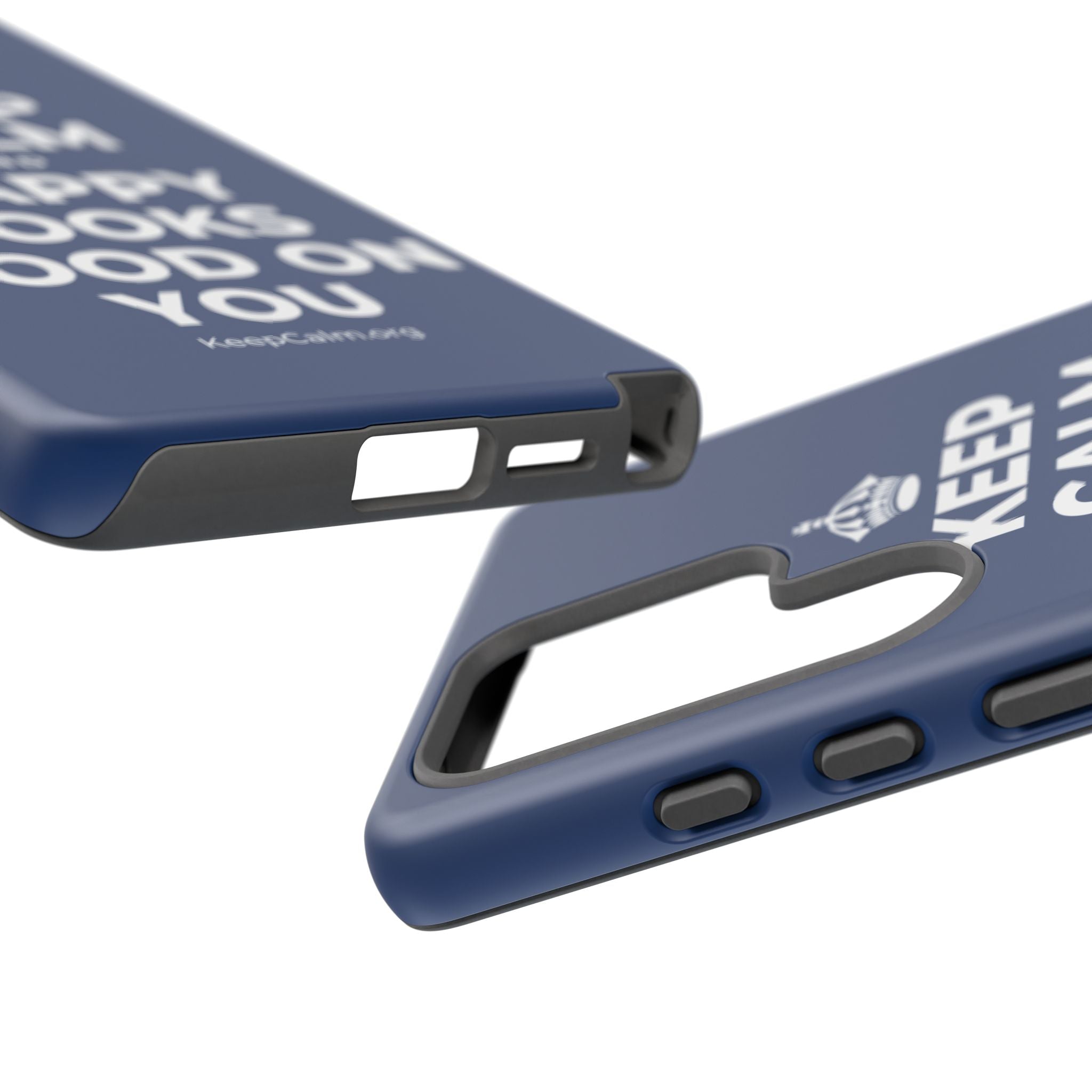 KEEP CALM AND HAPPY LOOKS GOOD ON YOU Phone Case
