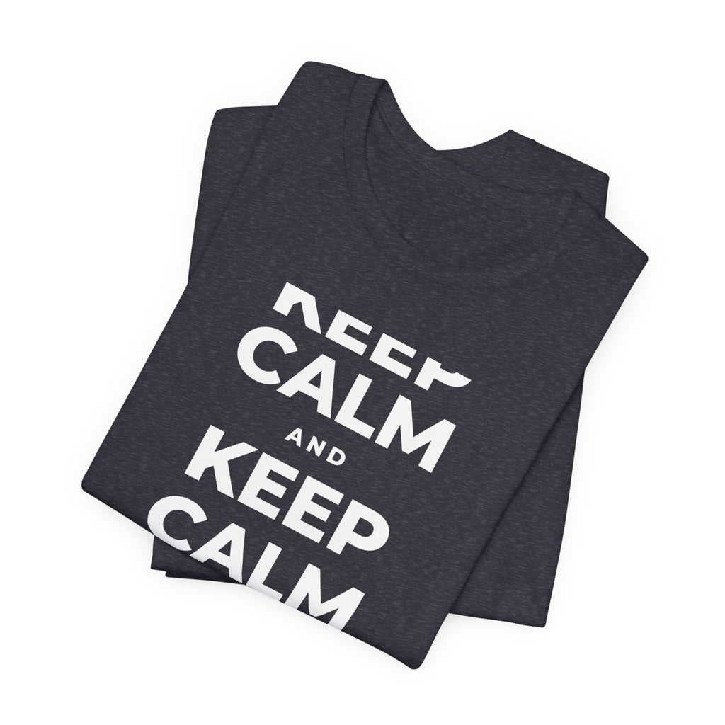 KEEP CALM AND TAKE A WALK T-Shirt (White–Asphalt)
