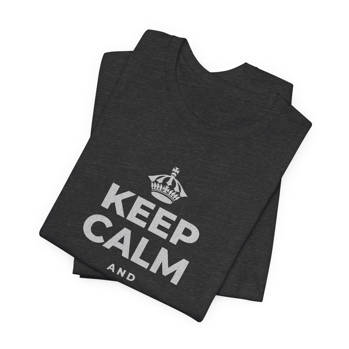 KEEP CALM AND BREATHE EASY T-Shirt (White–Asphalt)