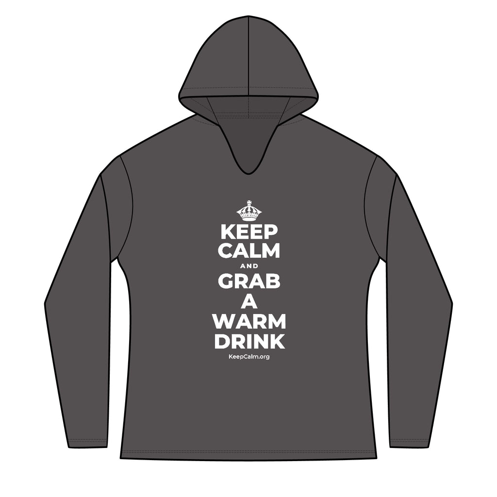 KEEP CALM AND GRAB A WARM DRINK Women's Long Sleeve Hoodie