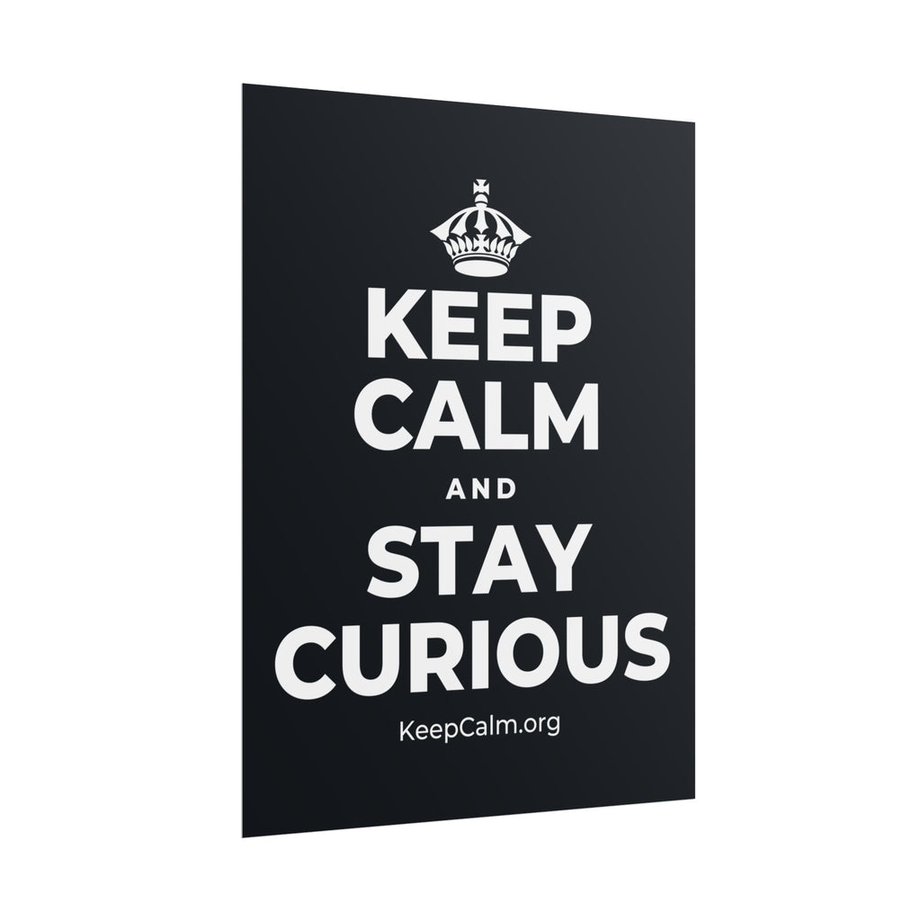 KEEP CALM AND STAY CURIOUS Poster (Dark)