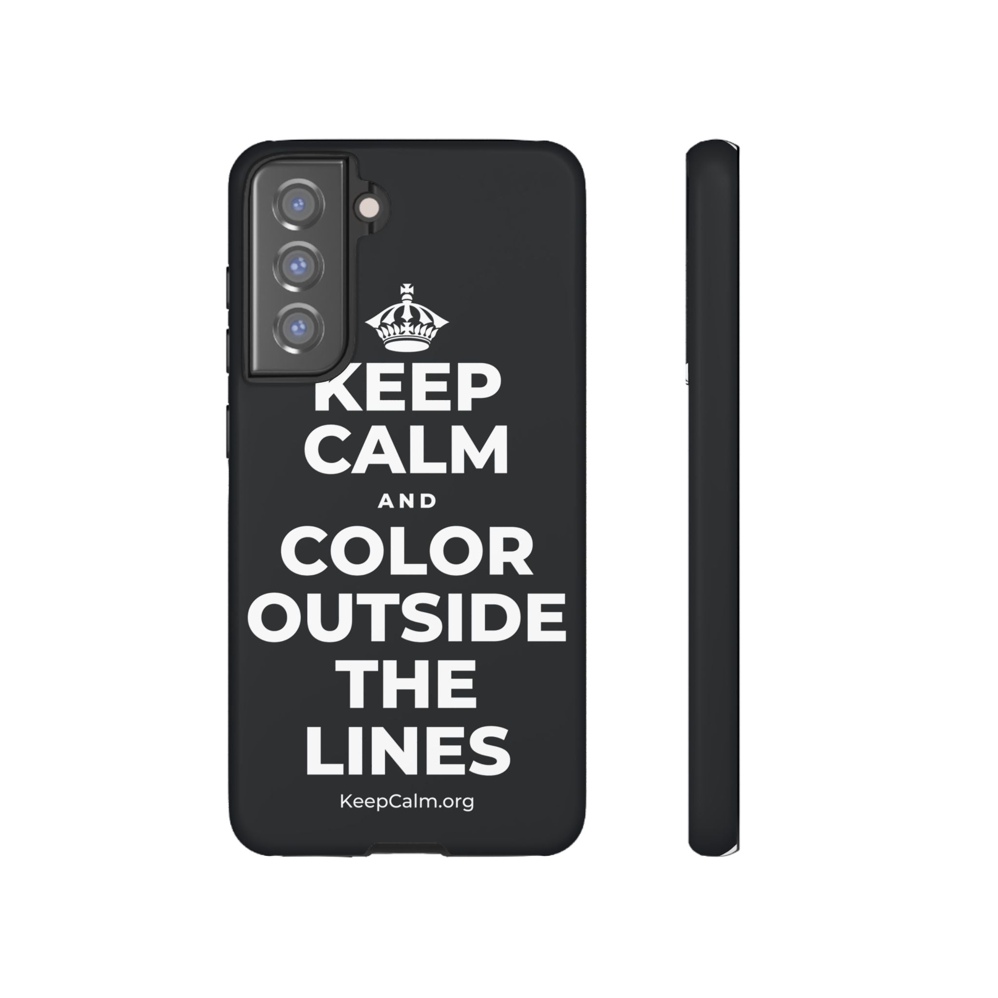 KEEP CALM AND COLOR OUTSIDE THE LINES Phone Case (Dark)