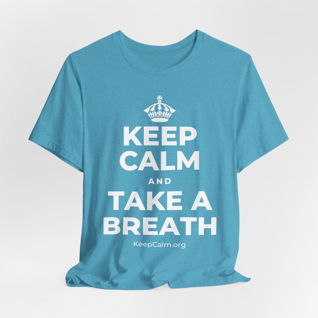 KEEP CALM AND TAKE A BREATH T-Shirt (Soft Cream–Heather Mauve)
