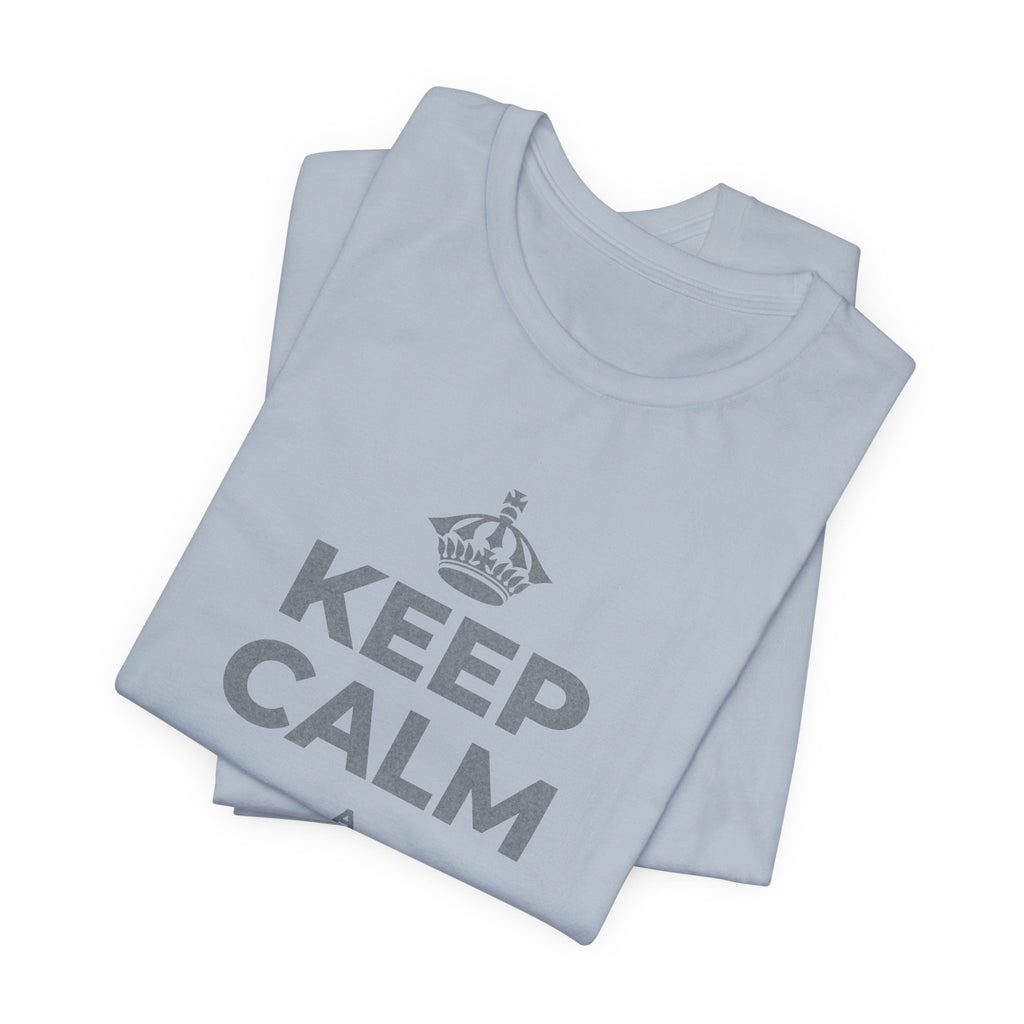 KEEP CALM A E KŪ A HANA T-Shirt (White–Asphalt)
