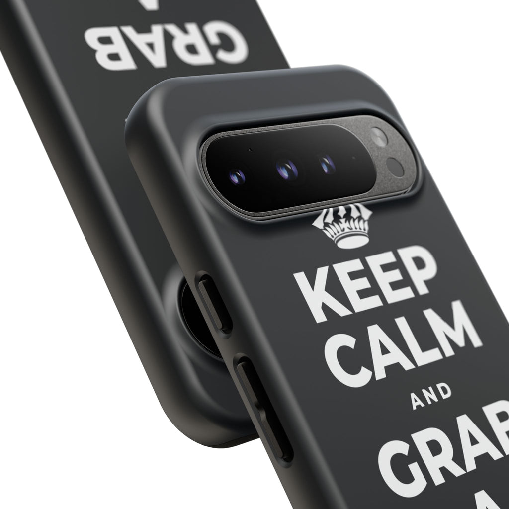 KEEP CALM AND GRAB A WARM DRINK Phone Case (Dark)
