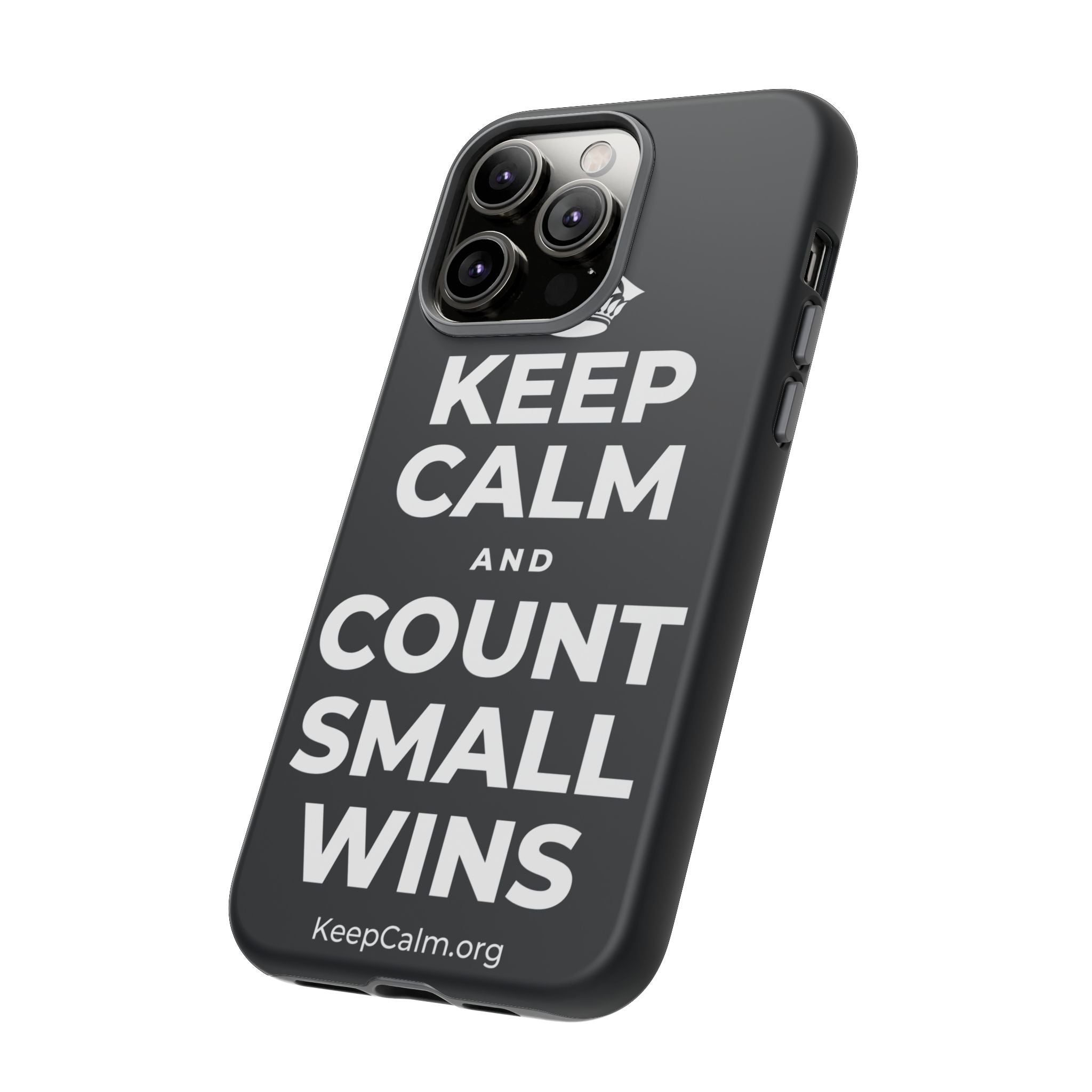 KEEP CALM AND COUNT SMALL WINS Phone Case (Dark)