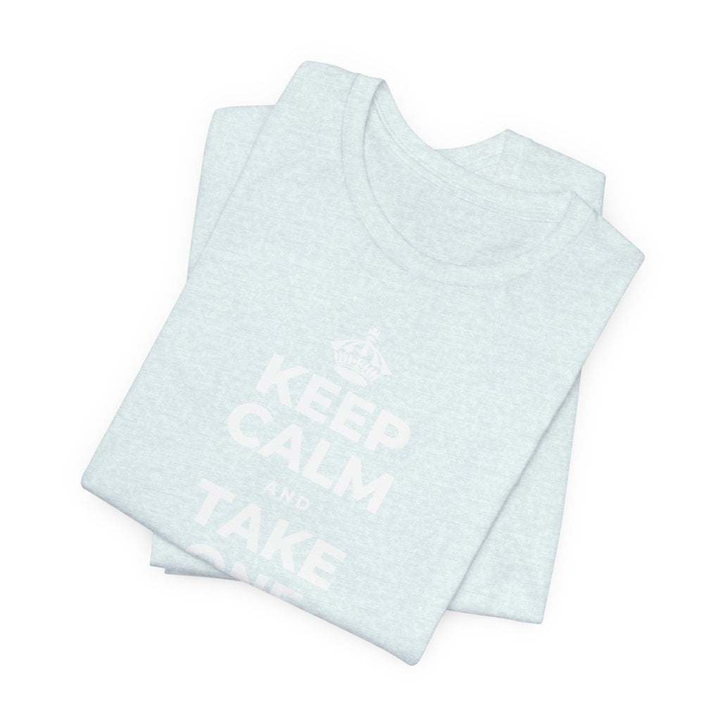 KEEP CALM AND TAKE ONE BREATH AT A TIME T-Shirt (Soft Cream–Heather Mauve)