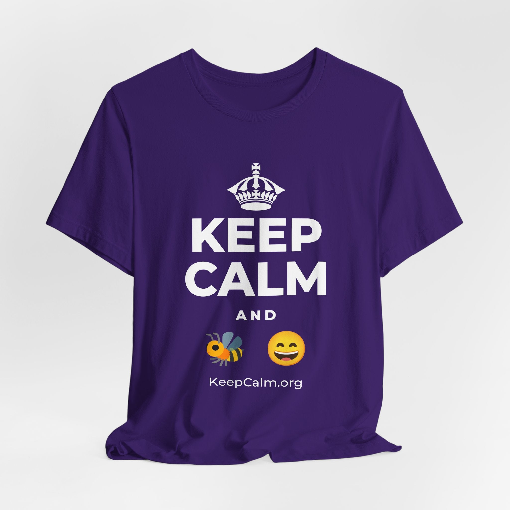 KEEP CALM AND 🐝 😄 T-Shirt (Soft Cream–Heather Mauve)