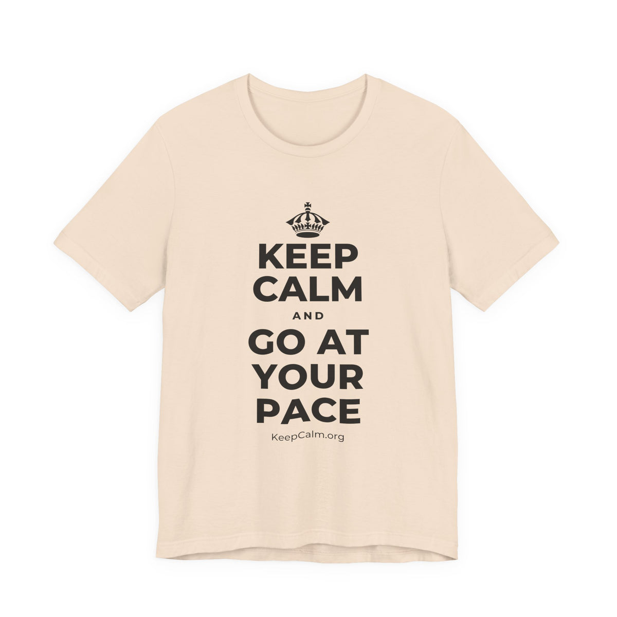 KEEP CALM AND GO AT YOUR PACE T-Shirt (Soft Cream–Heather Mauve)