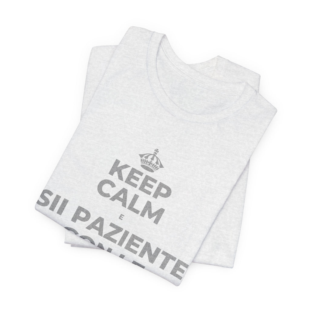 KEEP CALM E SII PAZIENTE CON LE NUOVE ABITUDINI T-Shirt (Soft Cream–Heather Mauve)