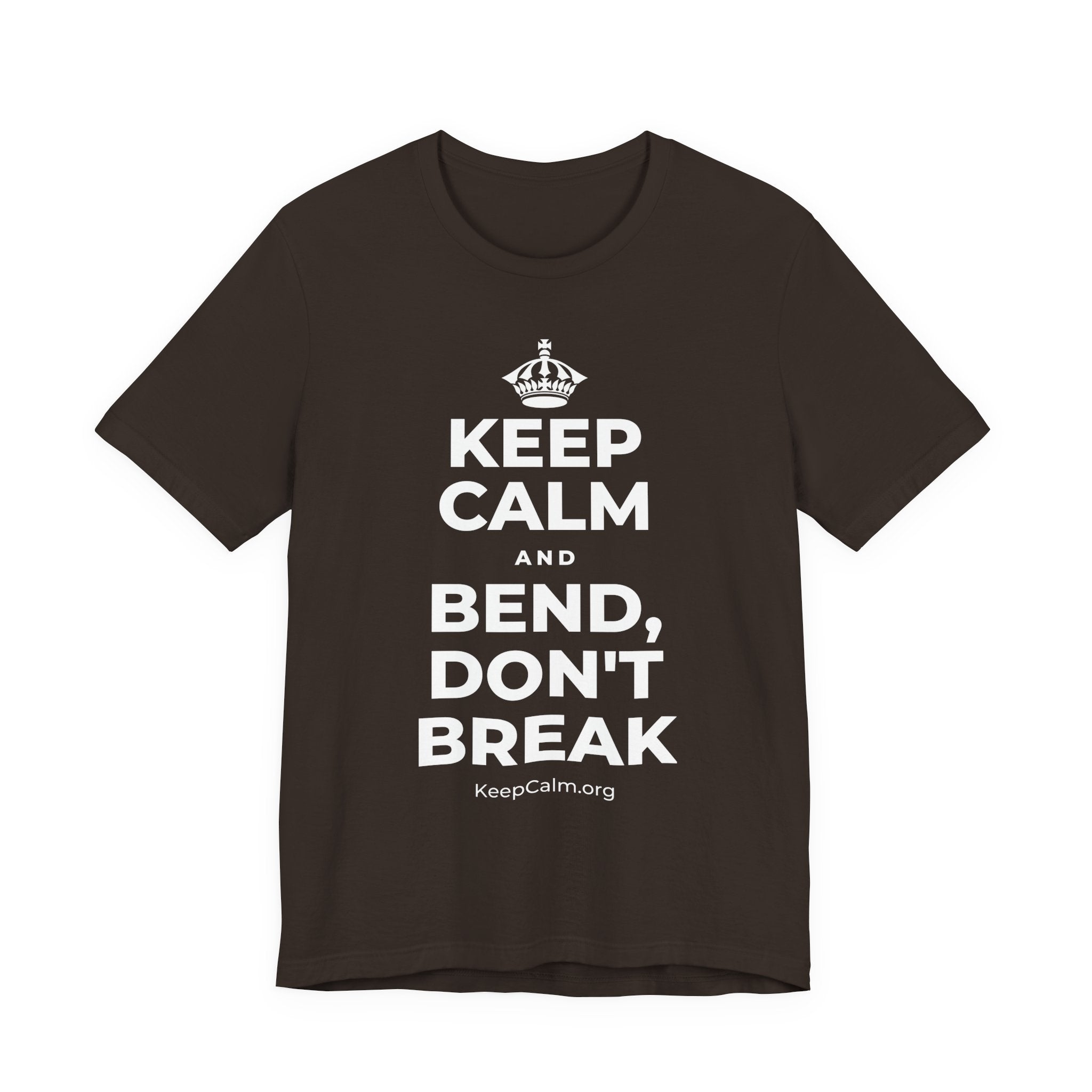 KEEP CALM AND BEND, DON'T BREAK T-Shirt (Soft Cream–Heather Mauve)