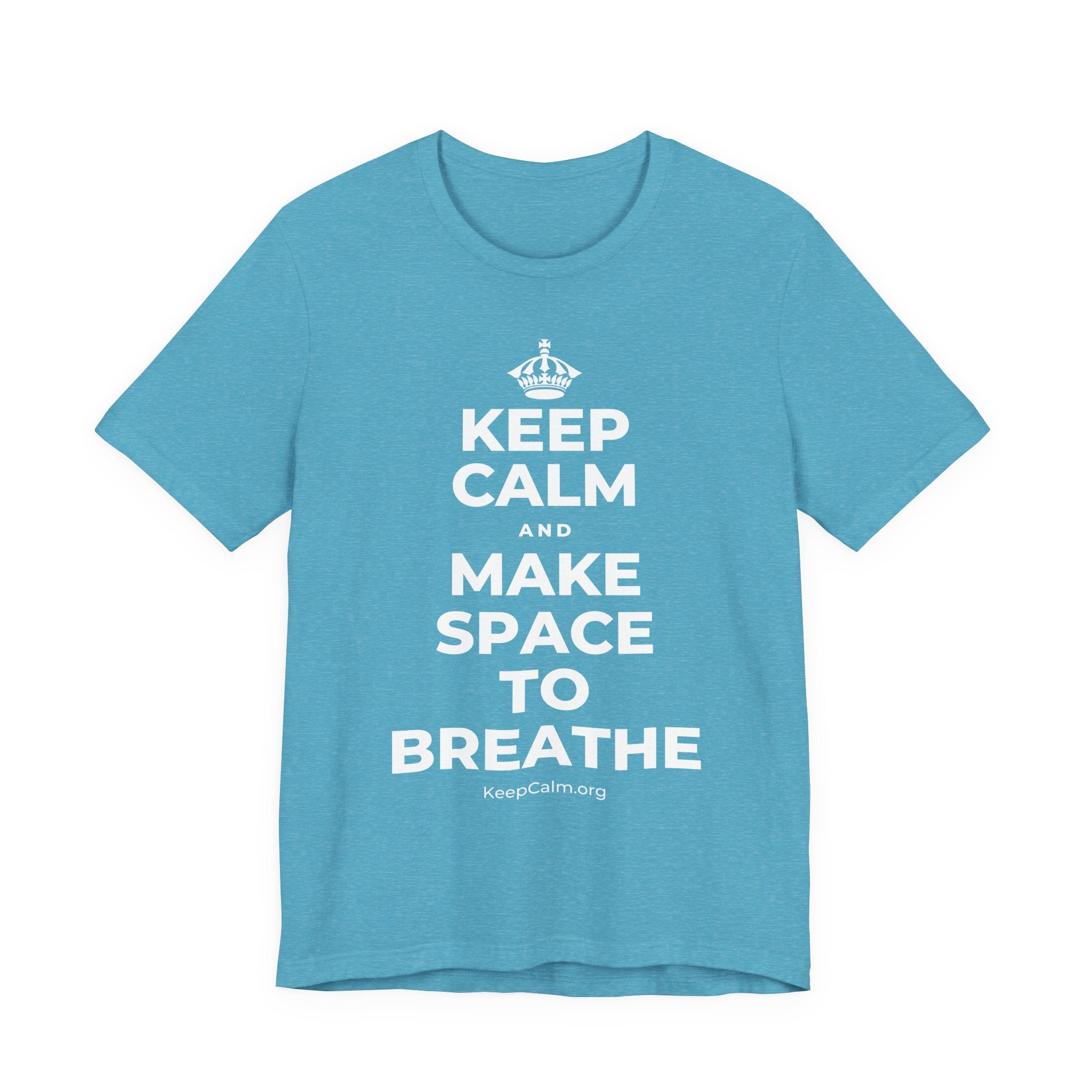 KEEP CALM AND MAKE SPACE TO BREATHE T-Shirt (Soft Cream–Heather Mauve)