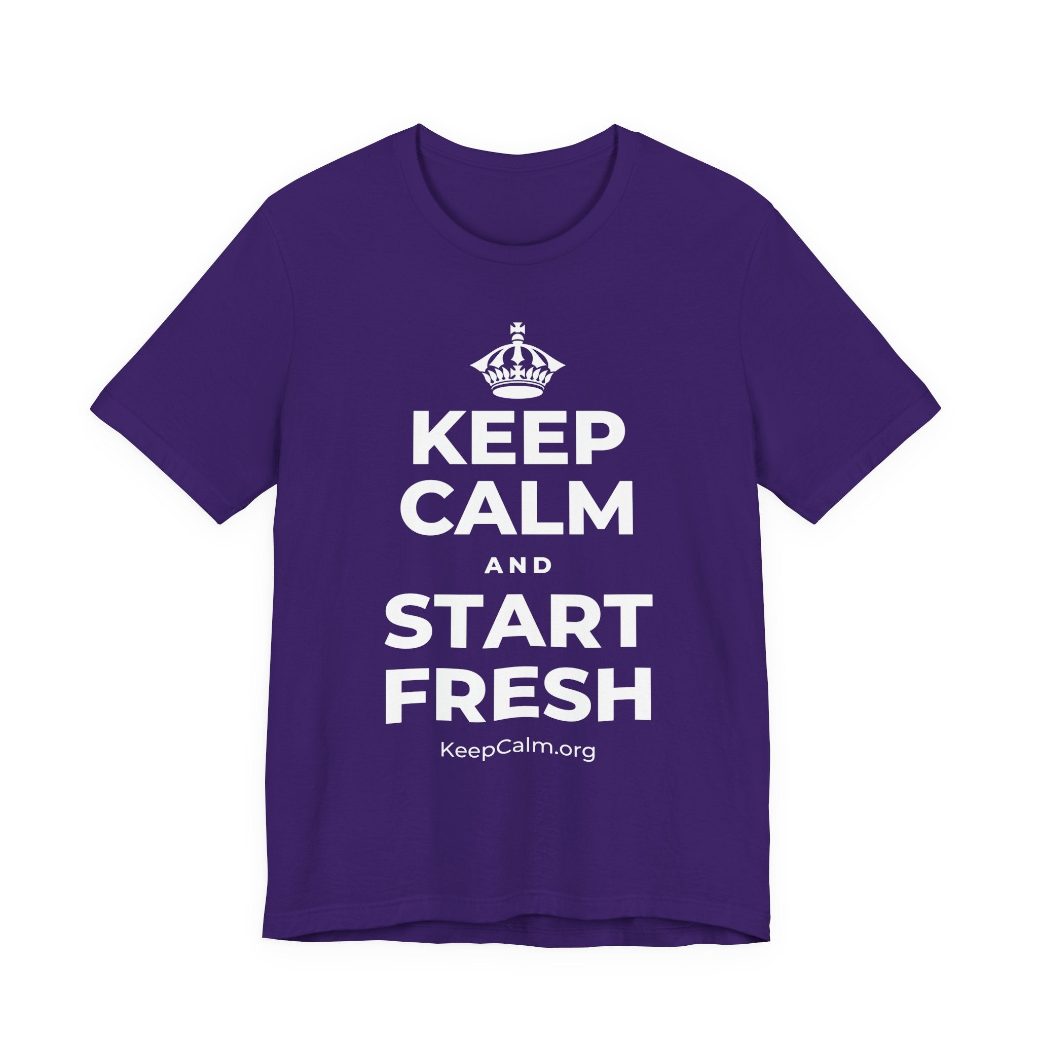 KEEP CALM AND START FRESH T-Shirt (Soft Cream–Heather Mauve)