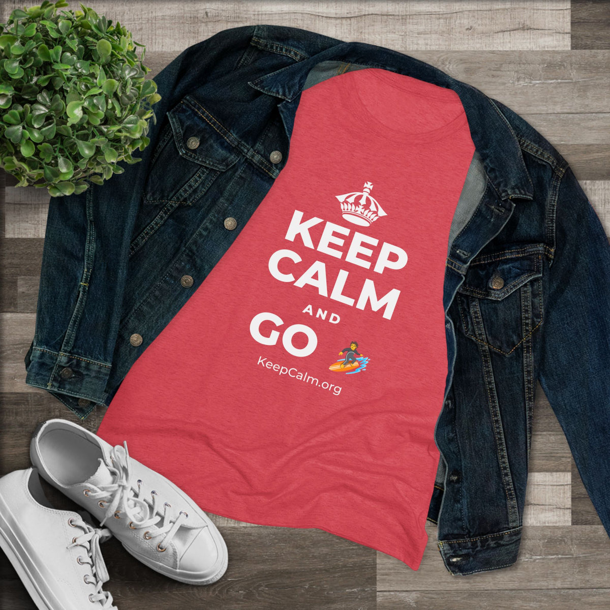 KEEP CALM AND GO 🏄 Women's Tri-Blend Tee