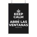 KEEP CALM Y ABRE LAS VENTANAS Satin Poster (Dark)