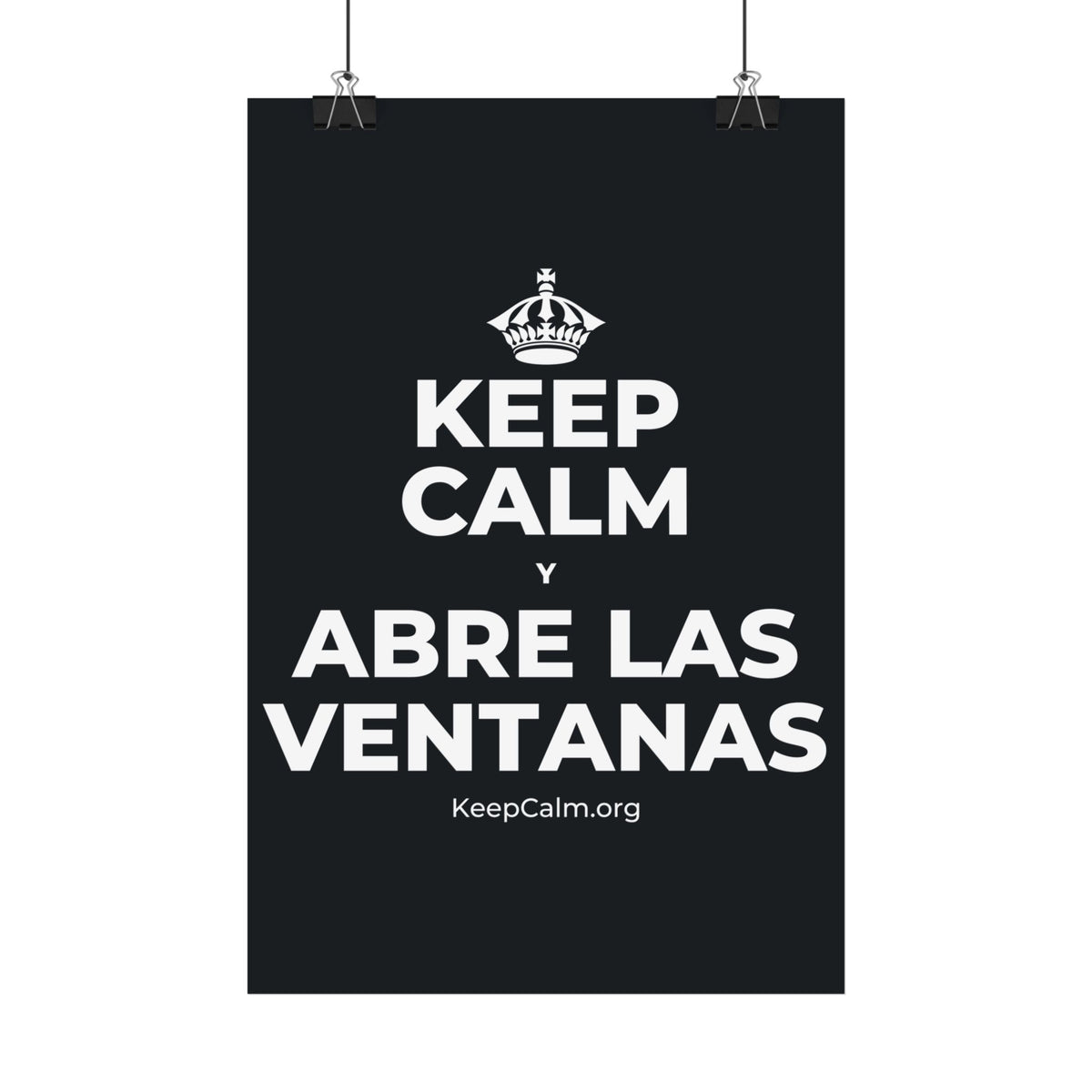 KEEP CALM Y ABRE LAS VENTANAS Satin Poster (Dark)
