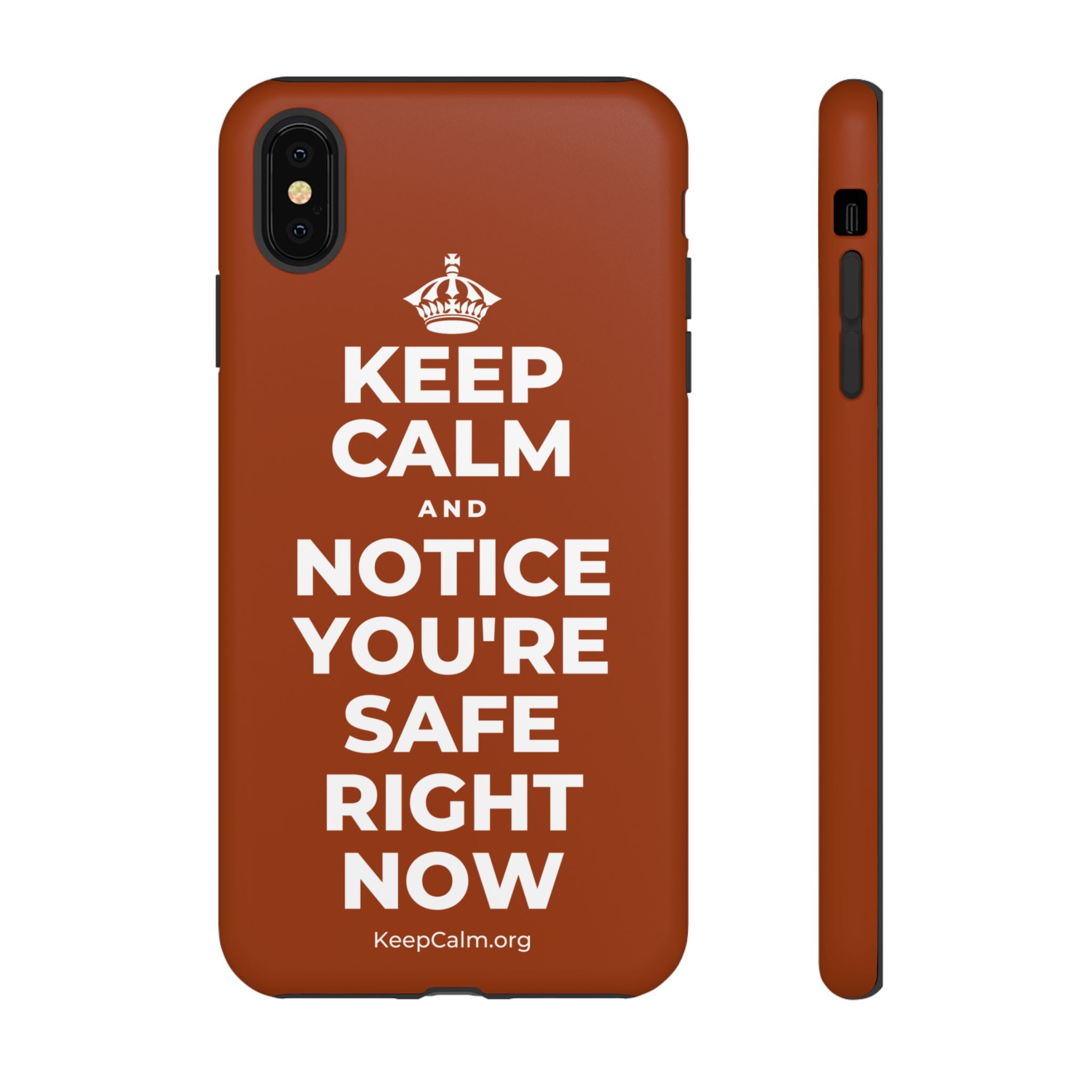KEEP CALM AND NOTICE YOU'RE SAFE RIGHT NOW Phone Case