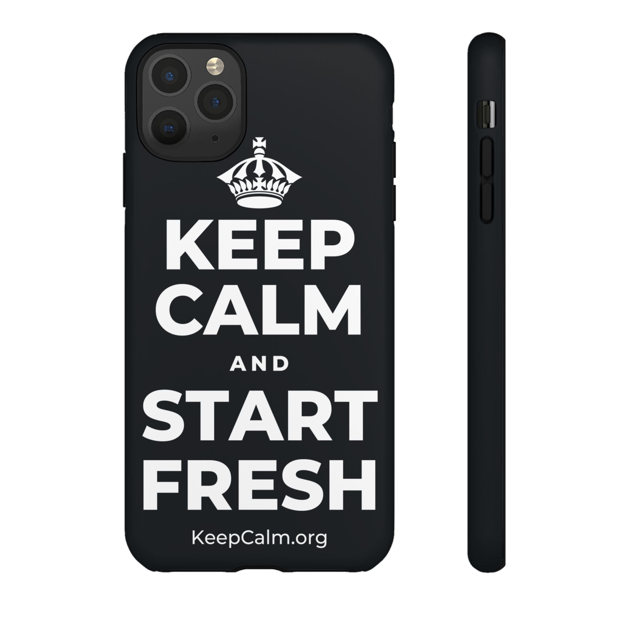 KEEP CALM AND START FRESH Phone Case (Dark)