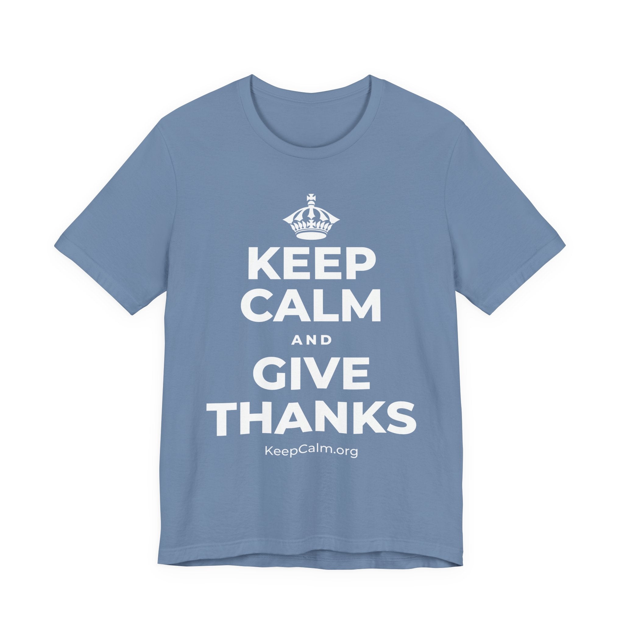 KEEP CALM AND GIVE THANKS T-Shirt (Soft Cream–Heather Mauve)