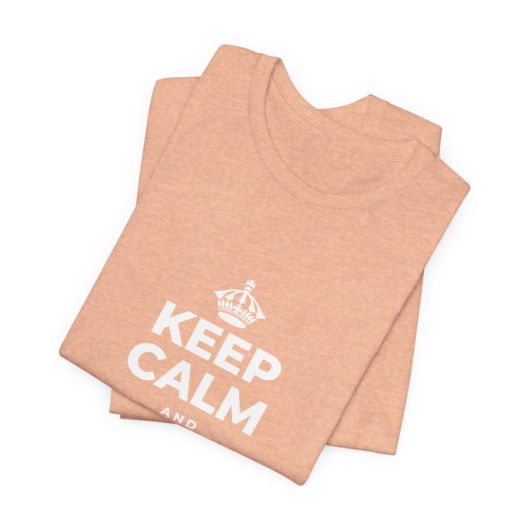 KEEP CALM AND MOVE FORWARD T-Shirt (Soft Cream–Heather Mauve)