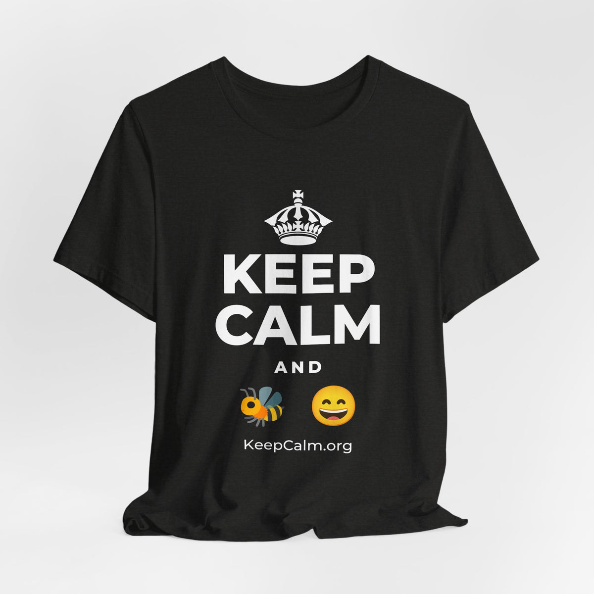KEEP CALM AND 🐝 😄 T-Shirt (Soft Cream–Heather Mauve)
