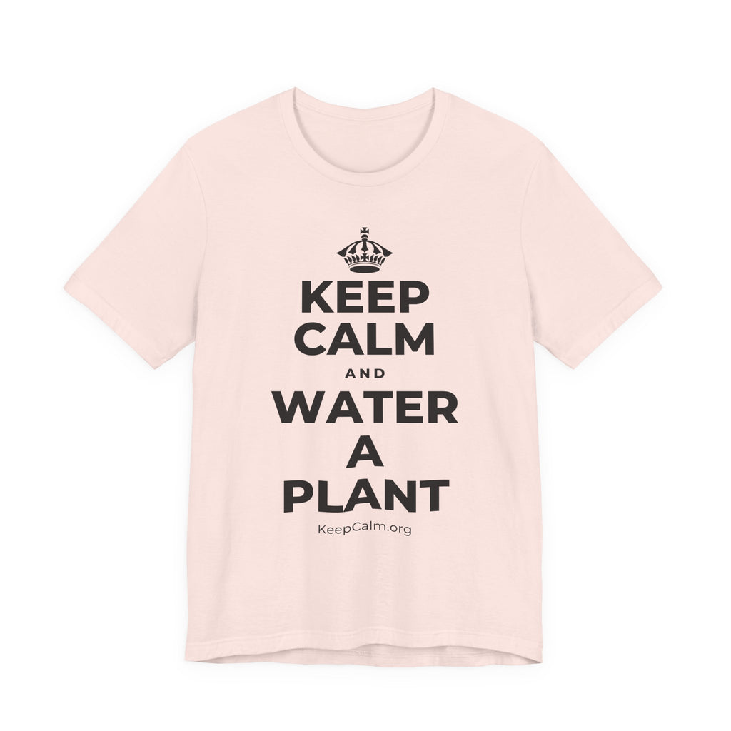 KEEP CALM AND WATER A PLANT T-Shirt (Soft Cream–Heather Mauve)