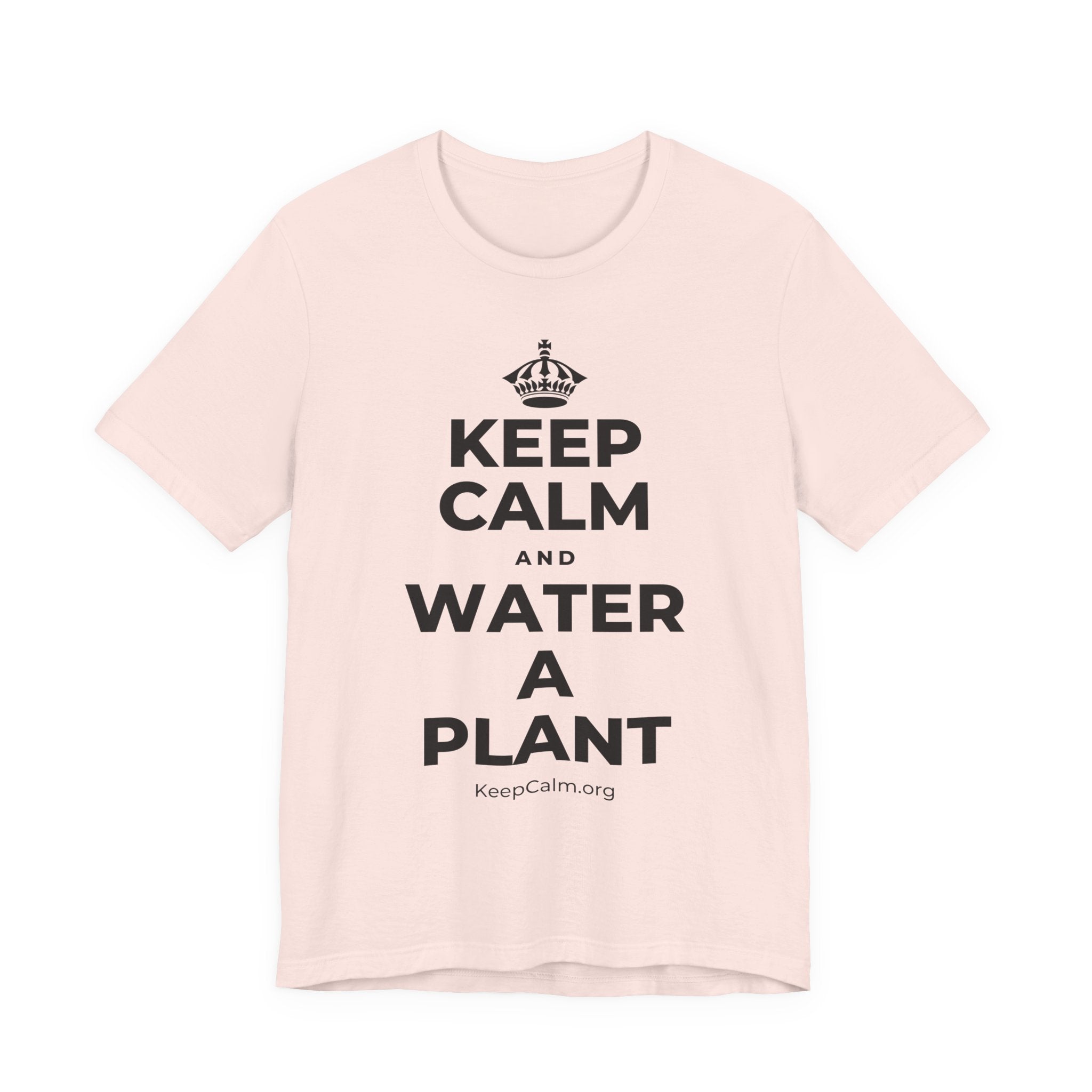 KEEP CALM AND WATER A PLANT T-Shirt (Soft Cream–Heather Mauve)