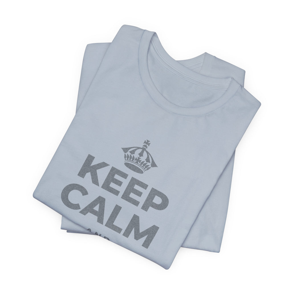 KEEP CALM AND BUILD IT T-Shirt (White–Asphalt)