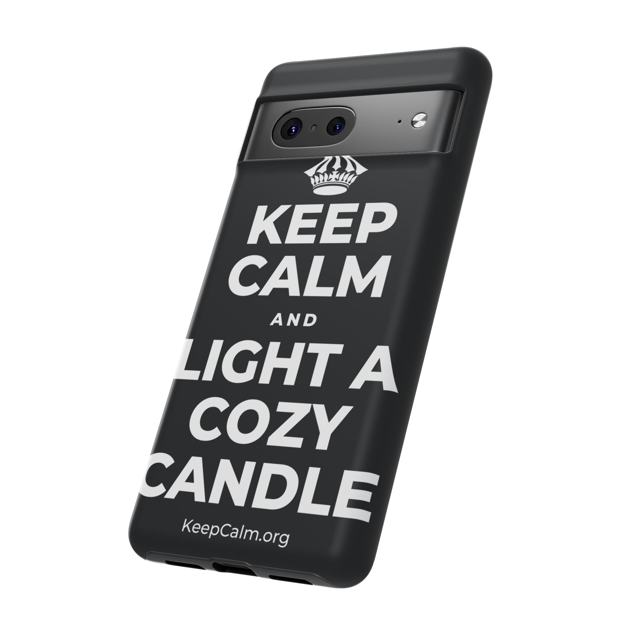 KEEP CALM AND LIGHT A COZY CANDLE Phone Case (Dark)