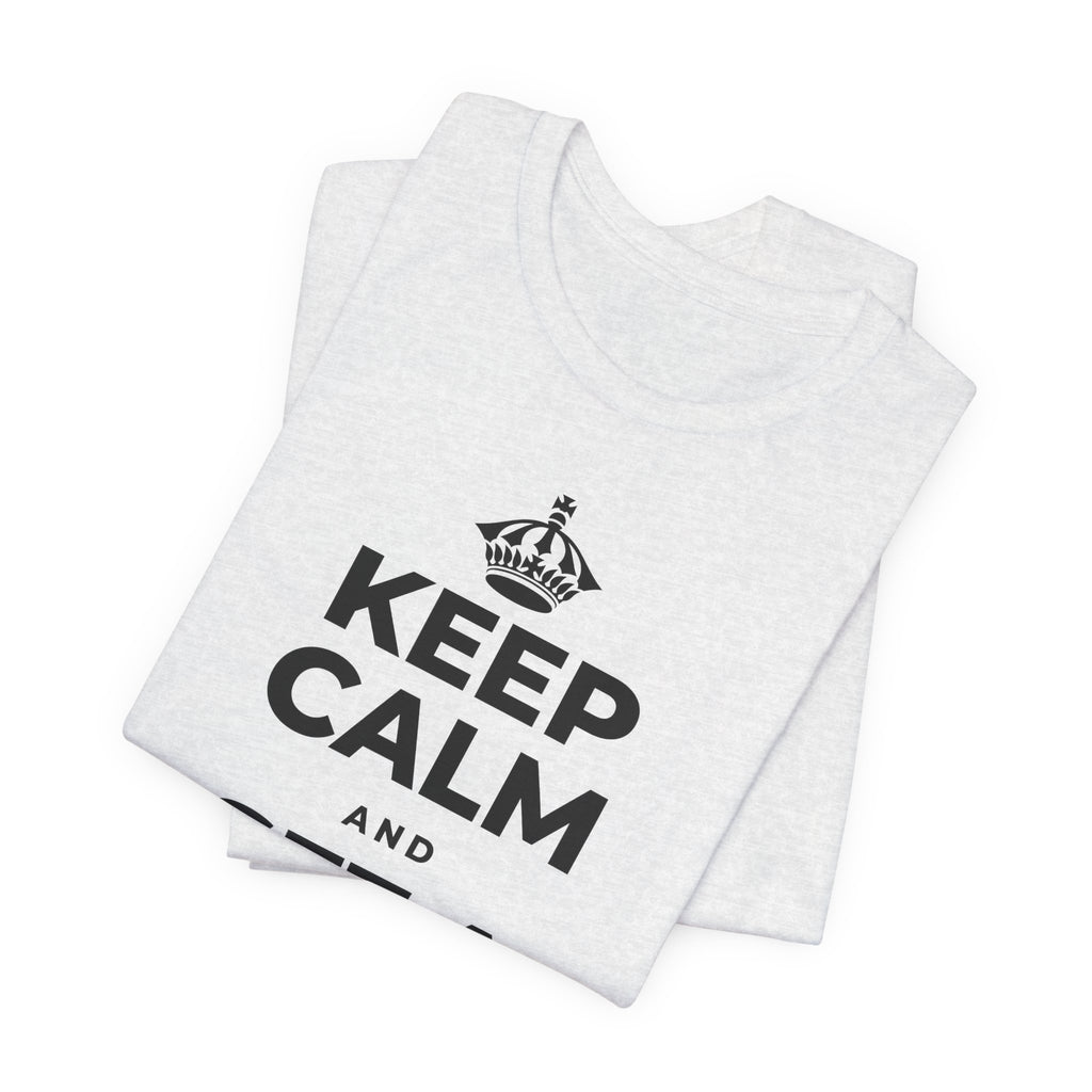 KEEP CALM AND SET A BOUNDARY T-Shirt (Soft Cream–Heather Mauve)
